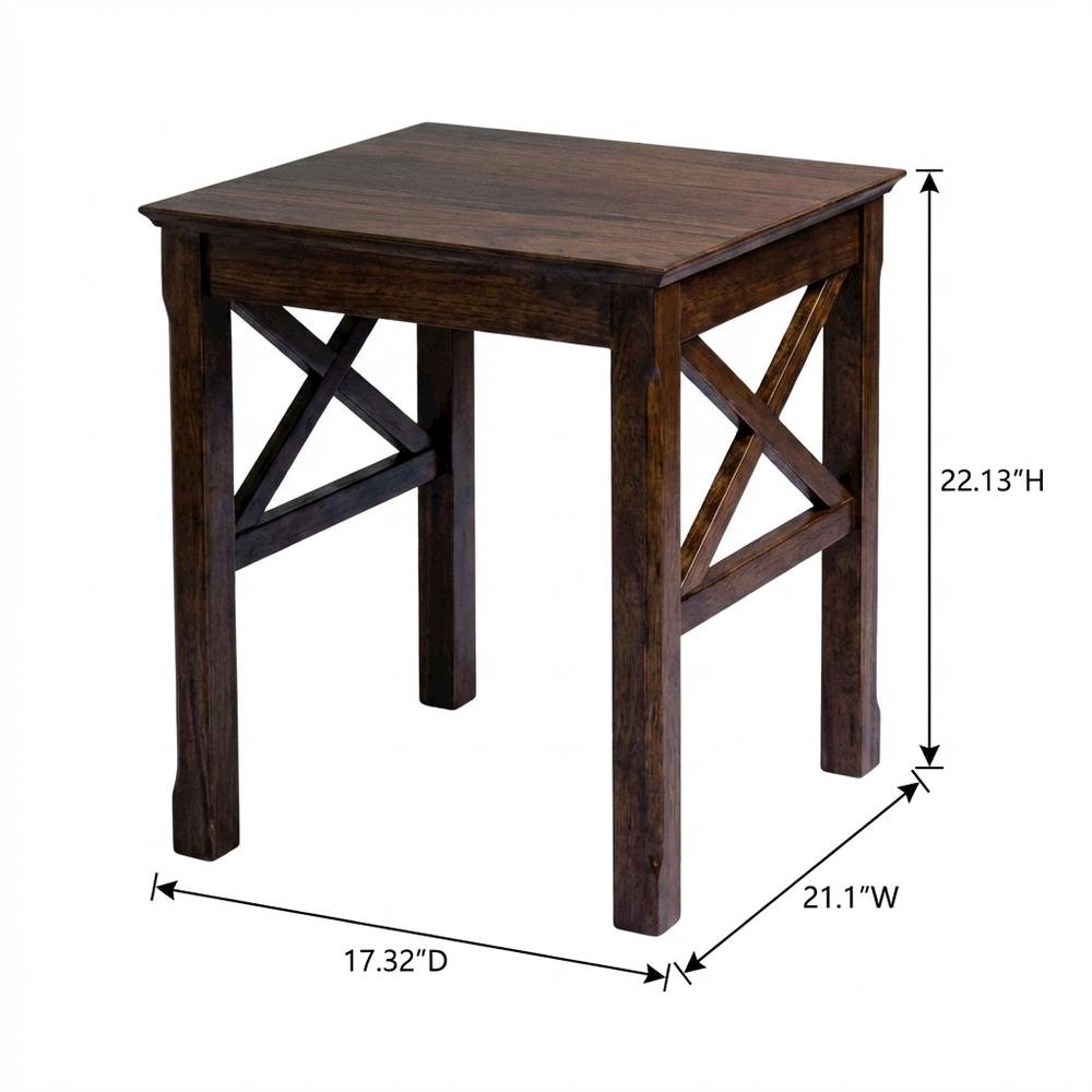 Solid Wood 3 Piece Nesting Tables Set With Stackable Design In Cappuccino Finish