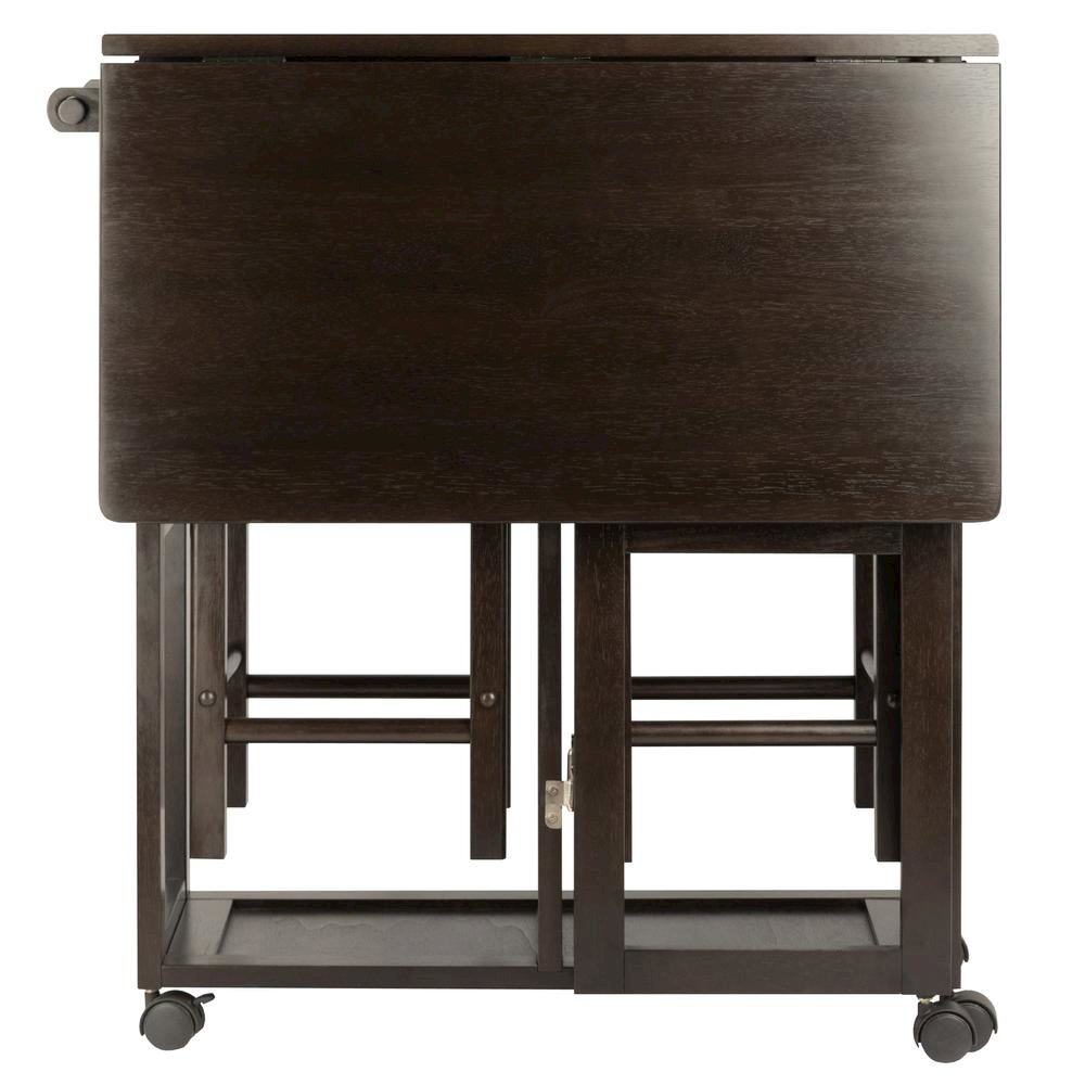 Coffee Folding Dining Table with Chairs – Compact Foldable Set for Two