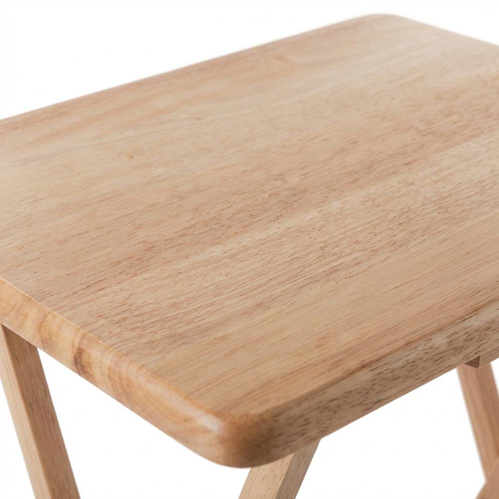 Natural Wood 6 Piece TV Trays Set With Folding Snack Tables And Mobile Stand