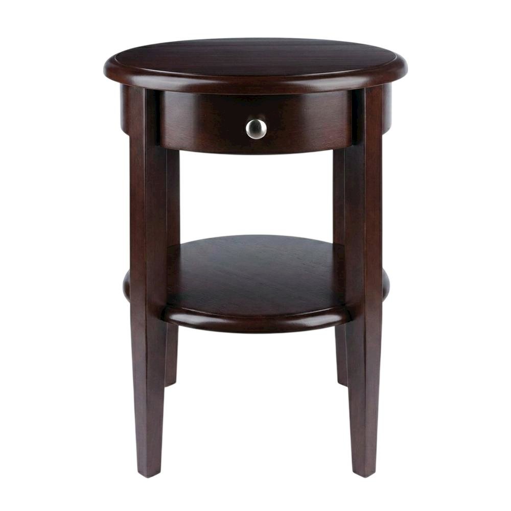 Farmhouse Solid Wood End Table With Drawer For Living Room