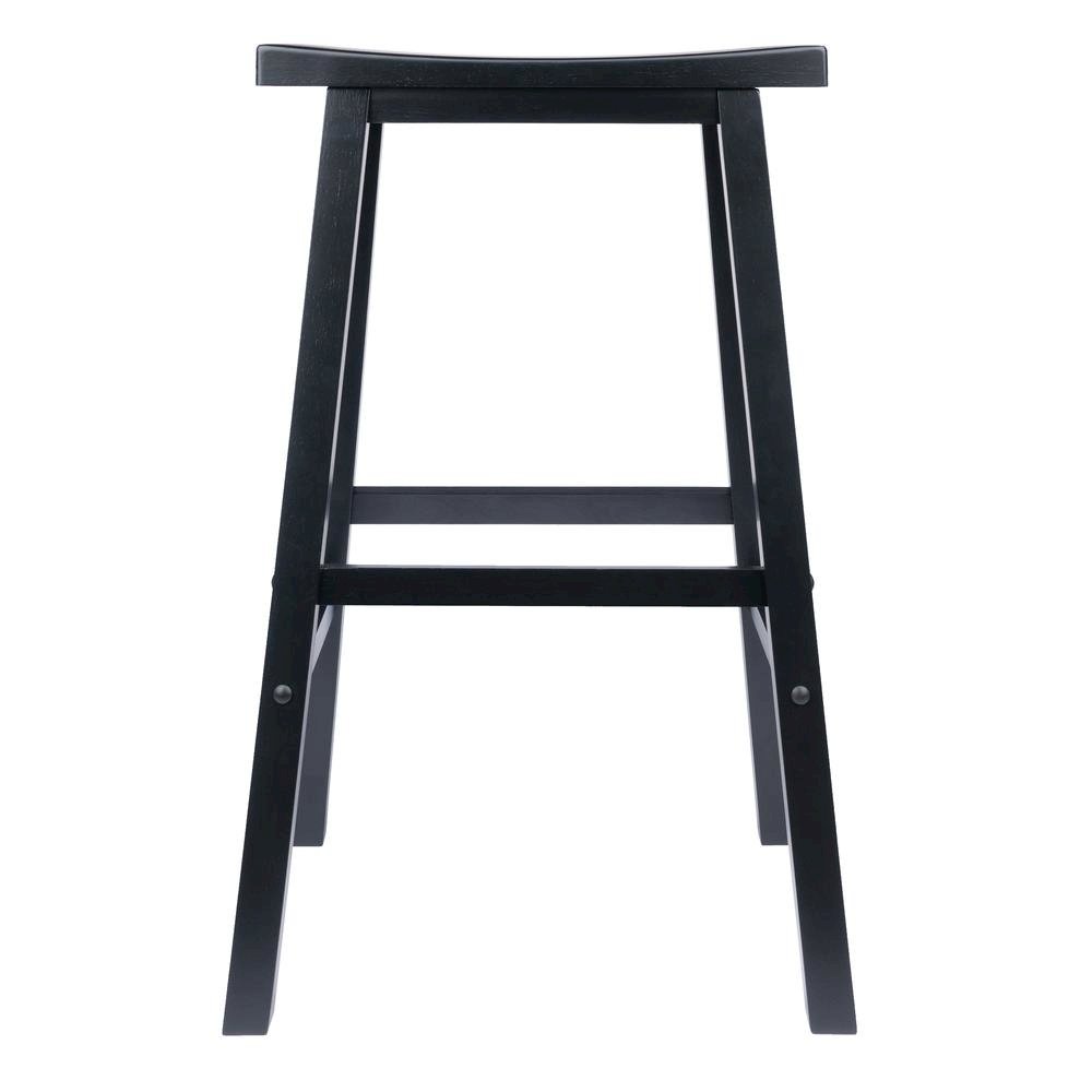 29 Inch Bar Stool, Saddle Seat, Solid Wood, Backless Pub Seat