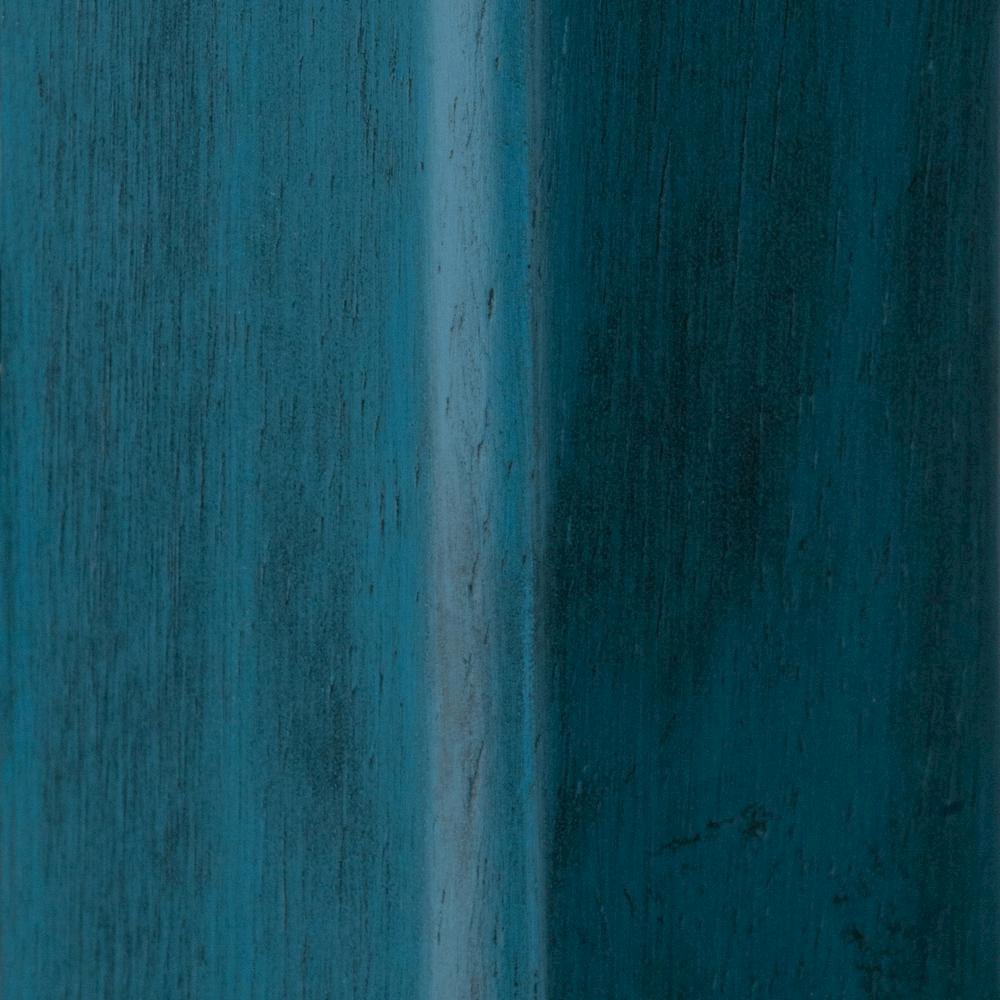 24" Rustic Teal Counter Stool, Round Solid Wood Seat, Fully Assembled