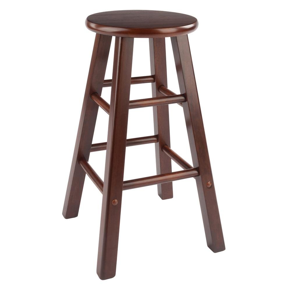 Walnut Solid Wood Kitchen Stools Set of 2, Bar Chairs for Counter Seating