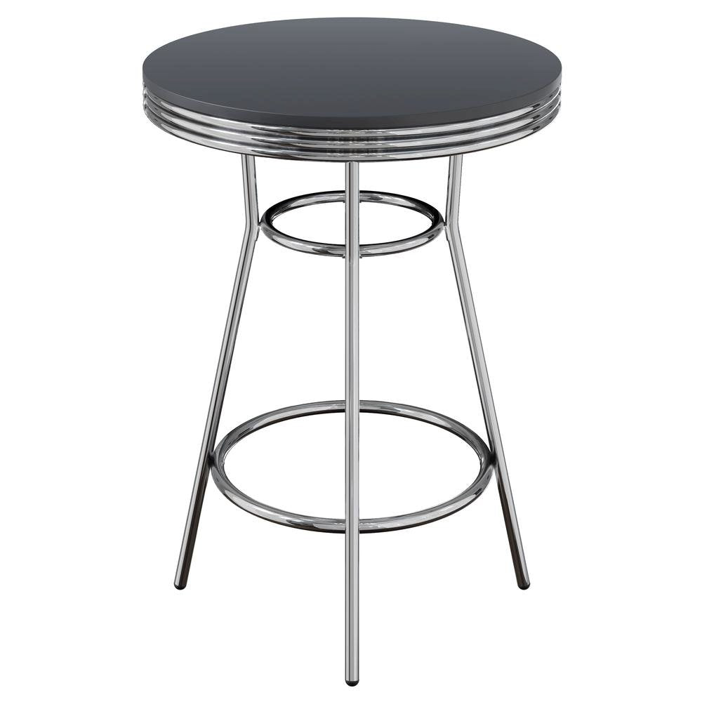 Black Metal Round Pub Table – Bar Height Dining Table for Any Space