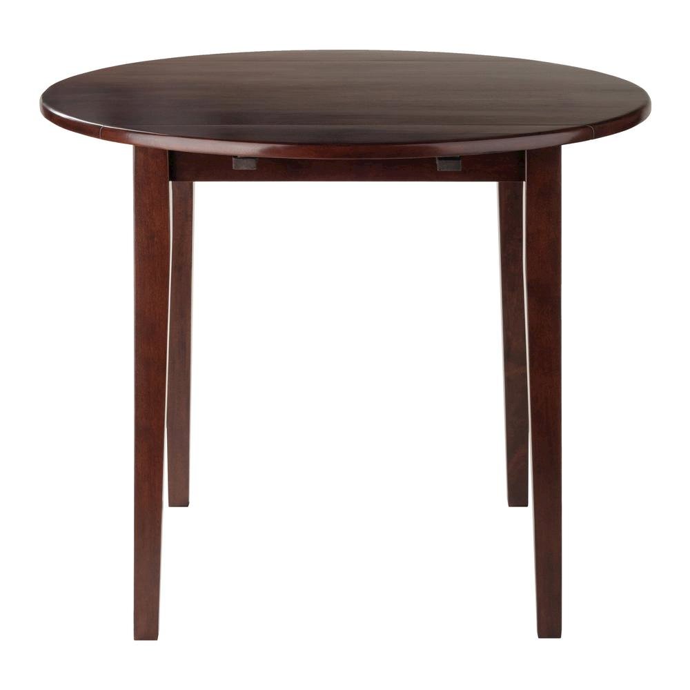Walnut Small Round Drop Leaf Table – Foldable Dining Table for Spaces
