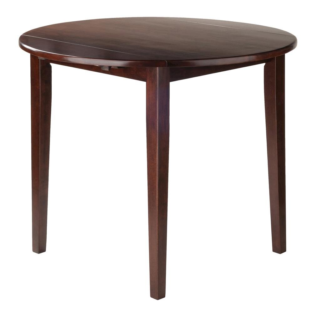Walnut Small Round Drop Leaf Table – Foldable Dining Table for Spaces