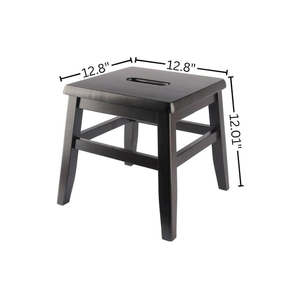 2-PC Conductor Stool Set, Solid Wood, Square Design, Center Handle