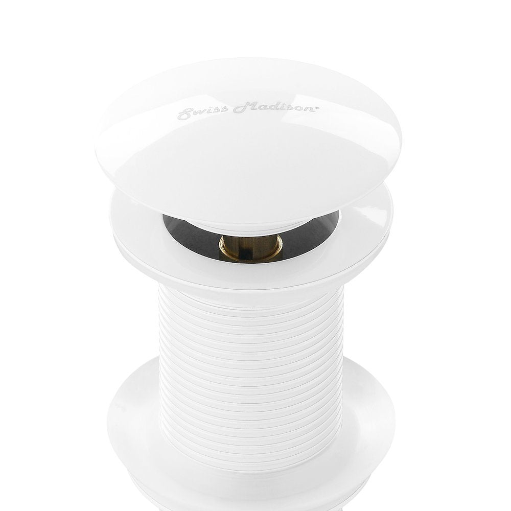 Residential Non-Overflow Pop Up Sink Drain 1.75 in Glossy White