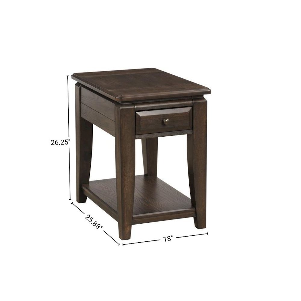 Mahogany Side Table with 1 Drawer – Wooden Table for Bedroom or Living Room