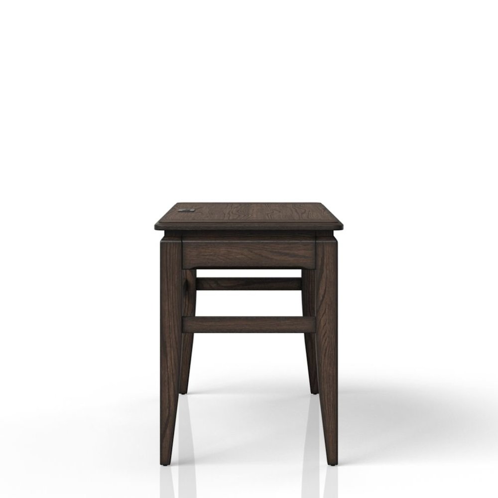 Brown Wooden Writing Desk with Drawer – Vintage Wood Computer Desk