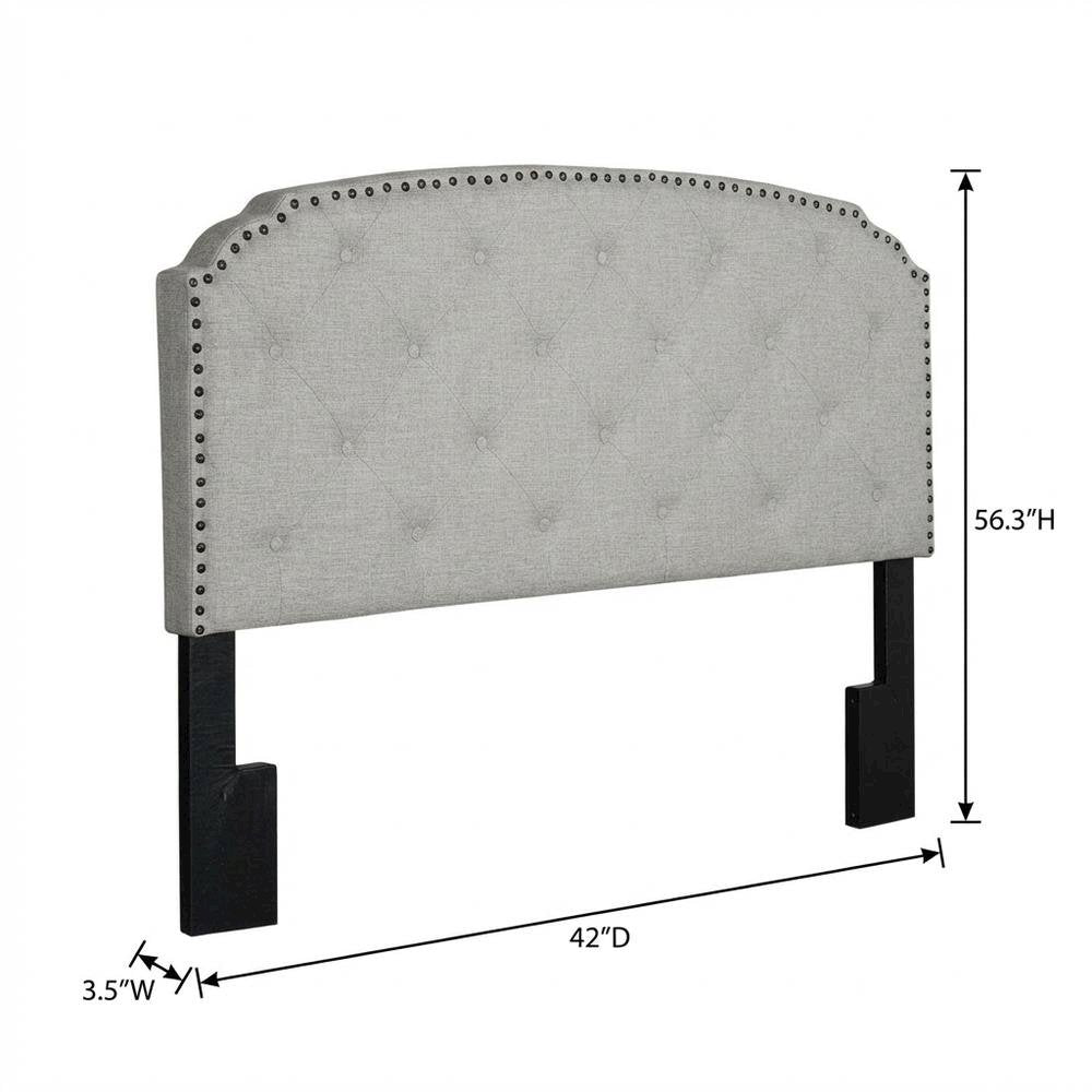 Light Gray Upholstered Twin Headboard with Soft Fabric and Durable Frame