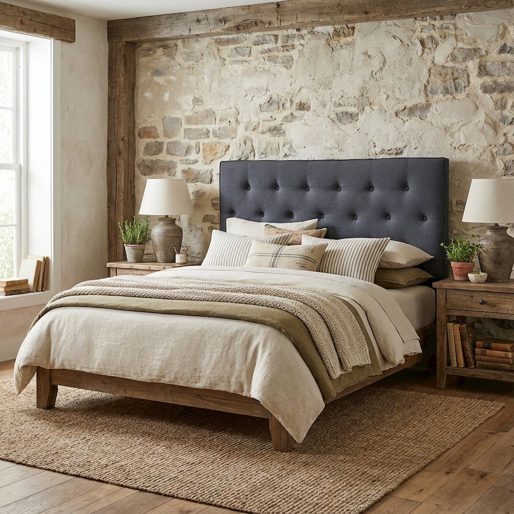 Black Upholstered King Headboard with Elegant Finish and Durable Frame
