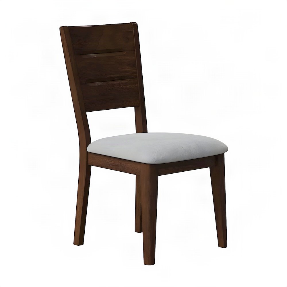 Solid Rubberwood Mid-Century Modern Wood Dining Chairs, Set of 2