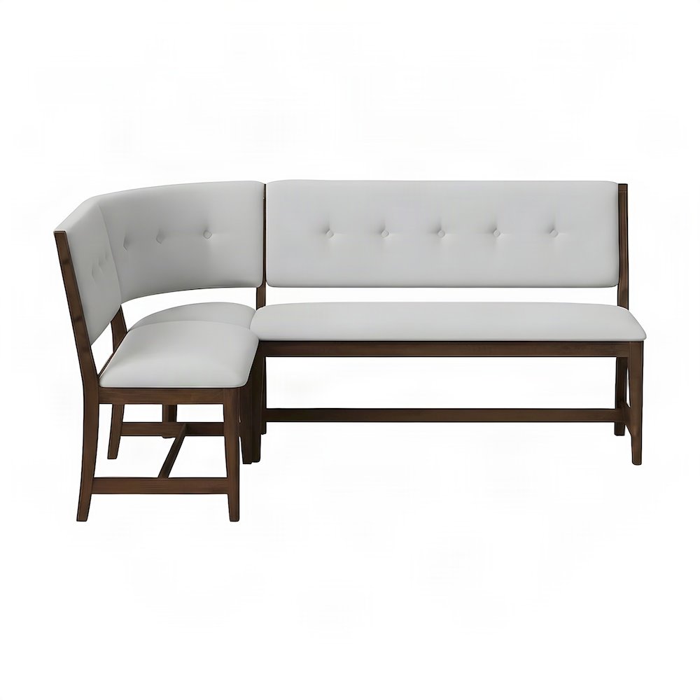 Solid Rubberwood L-Shaped Corner Bench, Banquette Dining Seat