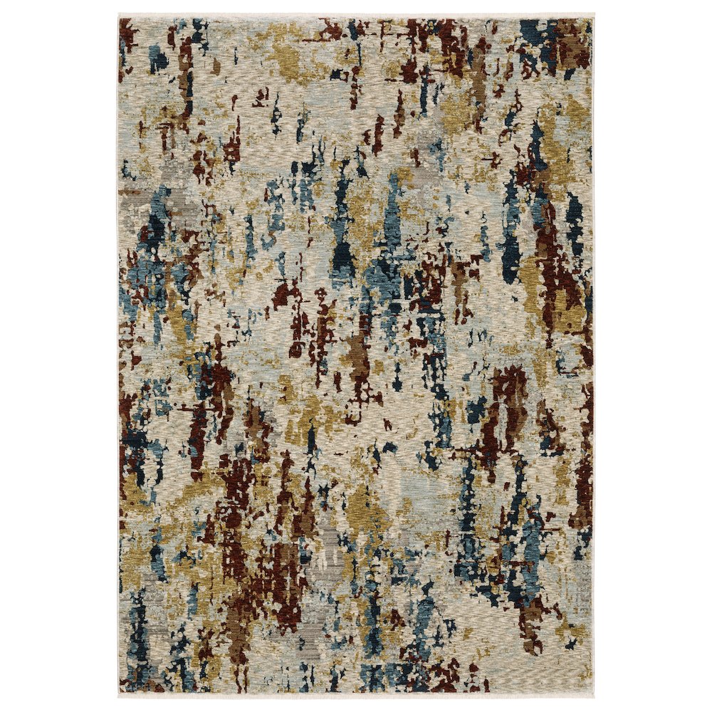 5X8 Casual Rug Made of Polyester, Beige color