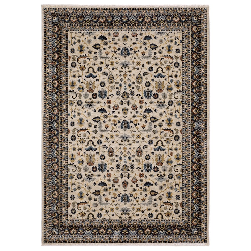 Traditional Rug 5' 3" X 7' 6" Size in Beige/ Multi Color