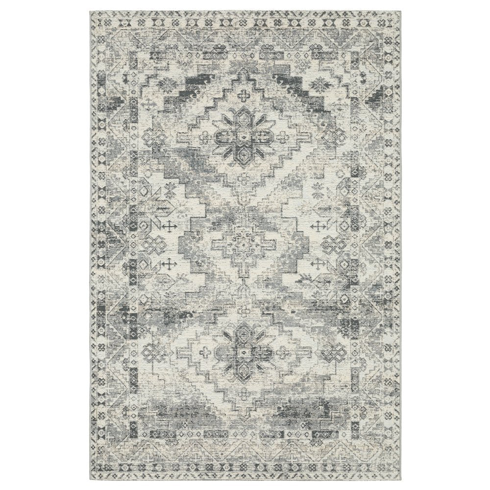 5X8 Outdoor Rug Made of Polypropylene, Grey color