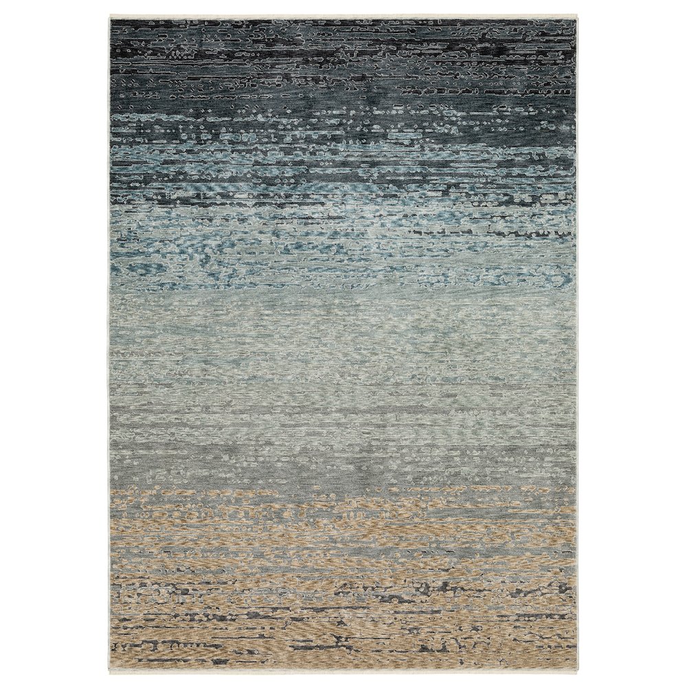 6X9 Casual Rug Made of Polyester, Blue color