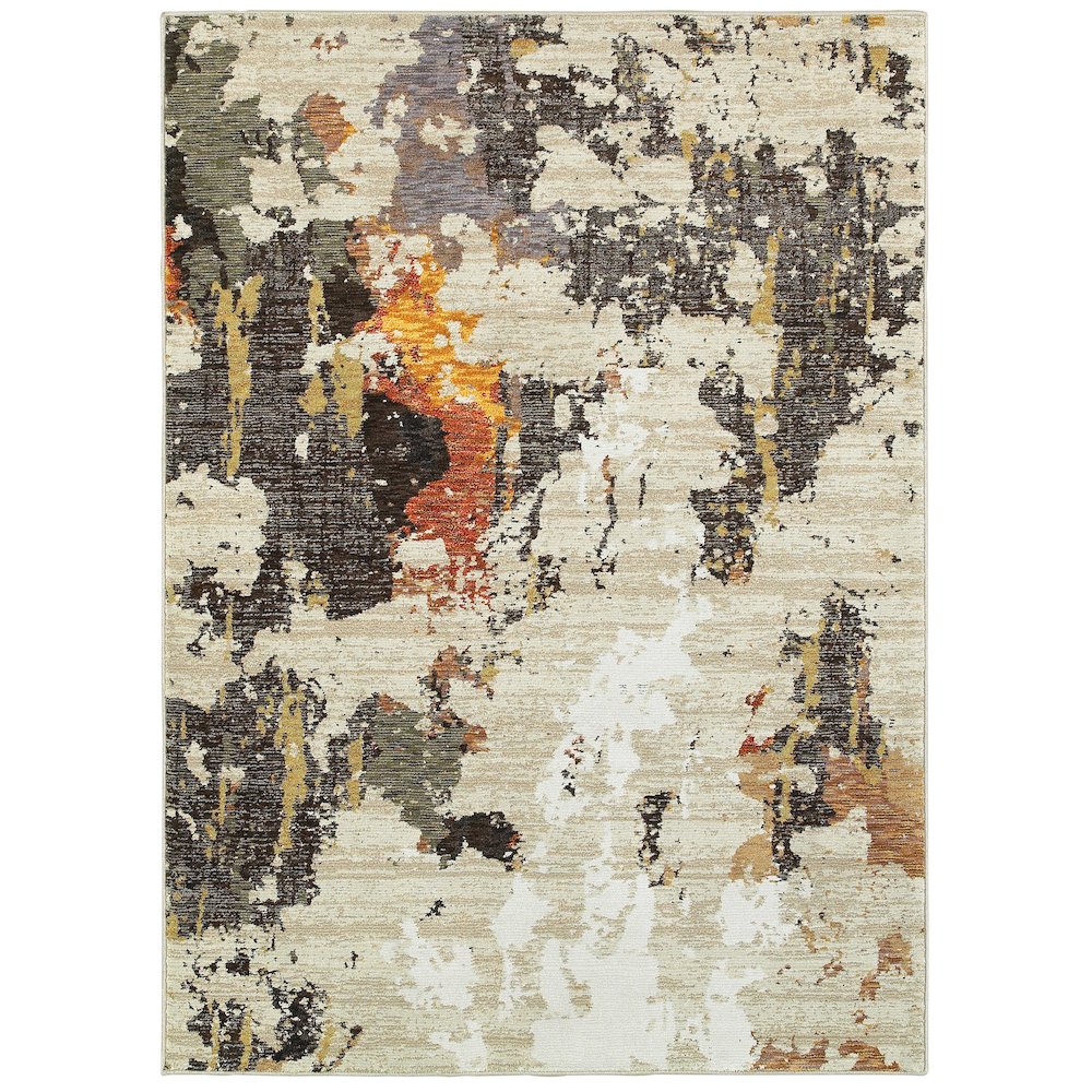 EVOLUTION Beige 6' 7 X 9' 6 Area Rug