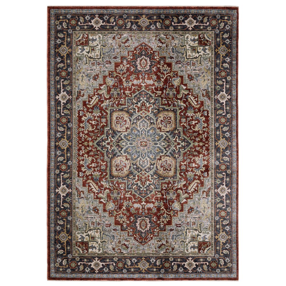 Traditional Rug 9'10" X 12'10" Size in Red/ Blue Color