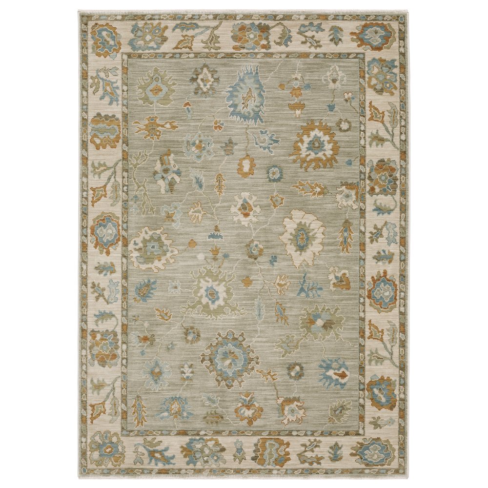 Traditional Rug 2' 3" X 7' 6" Size in Grey/ Blue Color