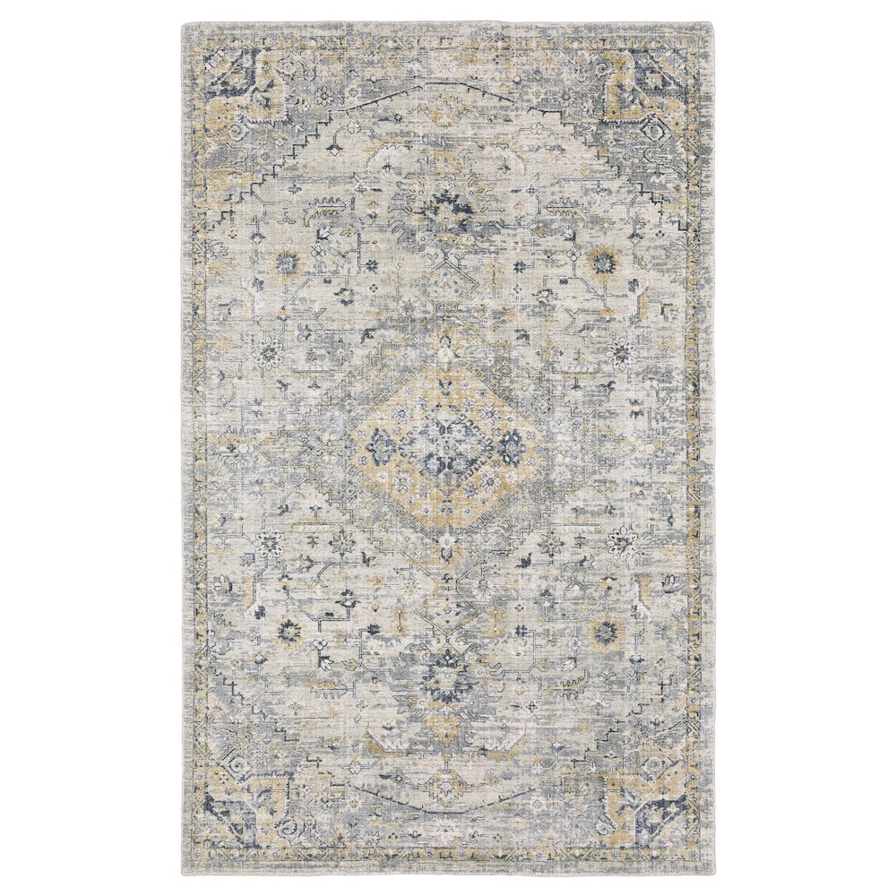 Runner Traditional Rug Made of Wool and Viscose, Ivory color