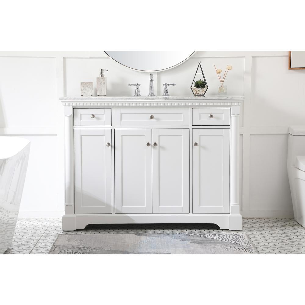 48 inch Single bathroom vanity in White