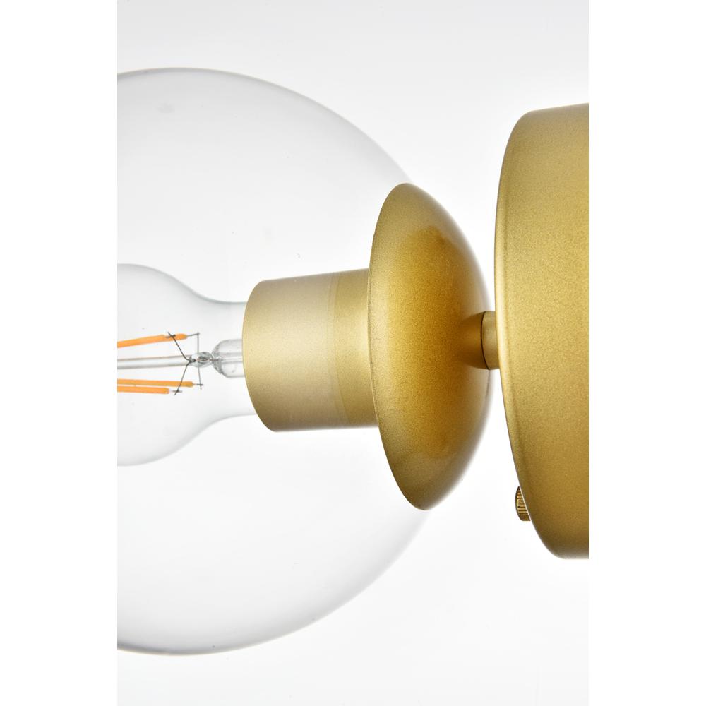Rogelio 1 light Brass and Clear Bath Sconce