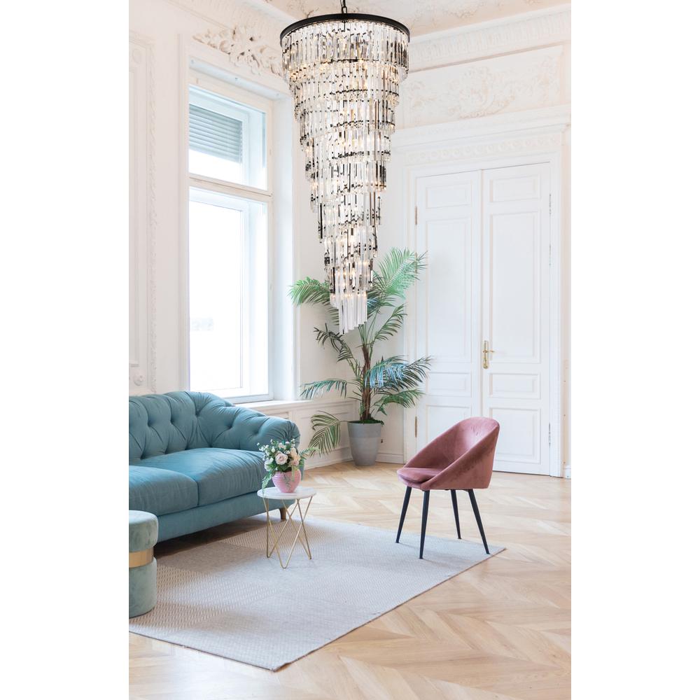 Sydney 30 inch spiral crystal chandelier in matte black
