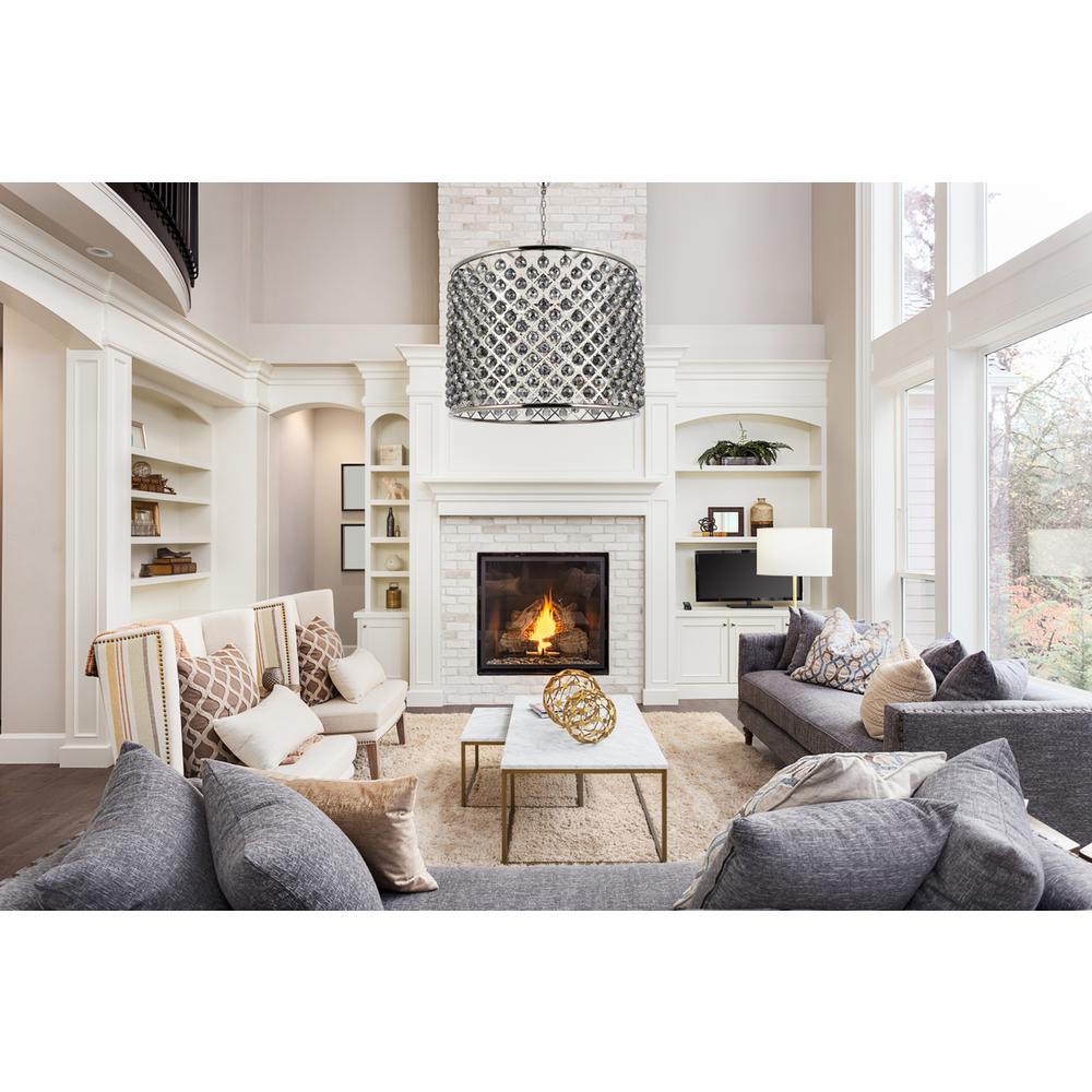 Madison 12 light polished nickel Chandelier Silver Shade