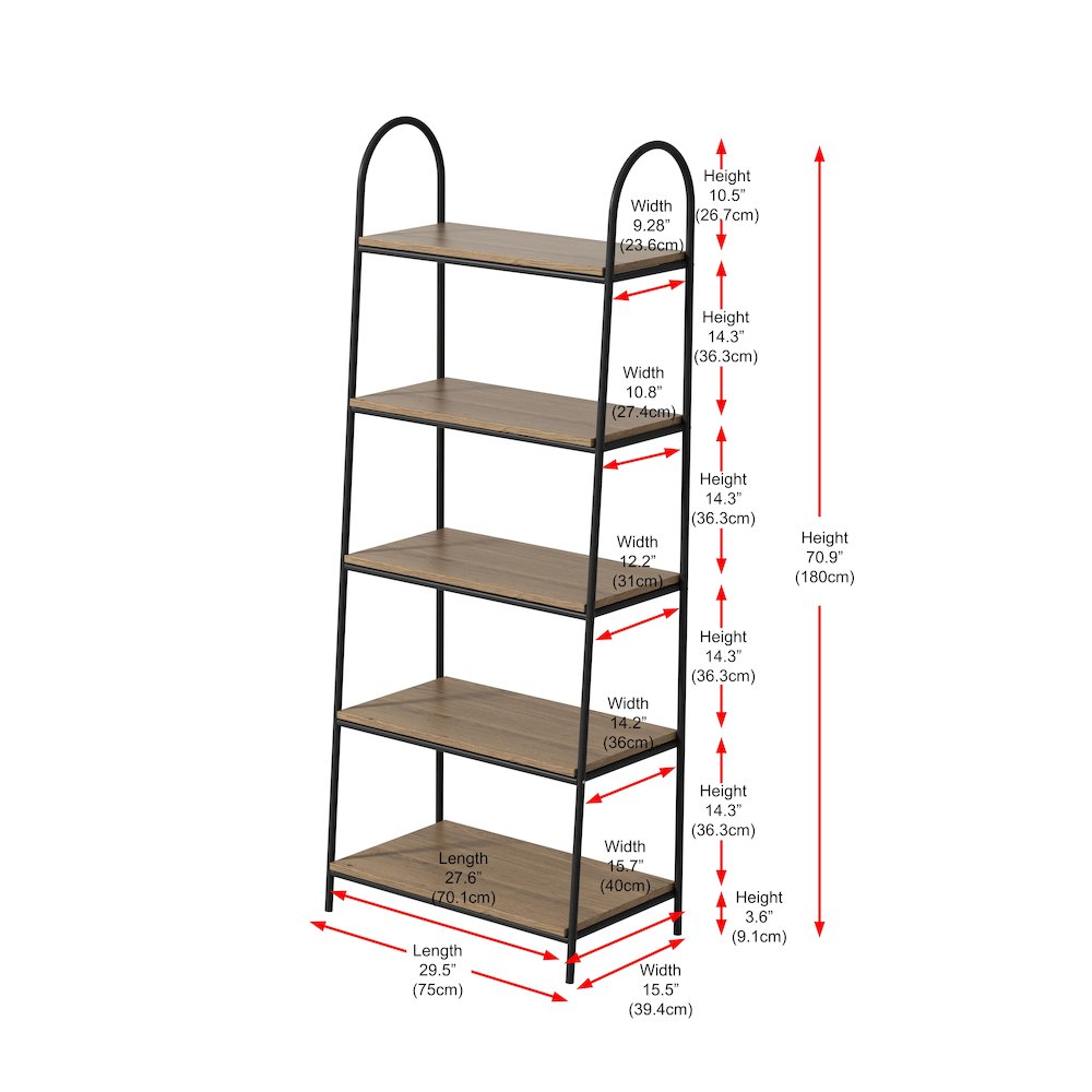 71 inch Shelving Unit in Natural Driftwood