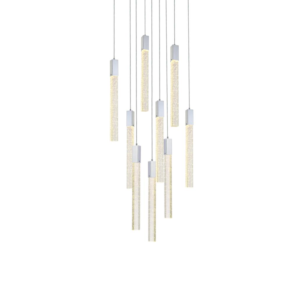 Weston 9 lights pendant in chrome