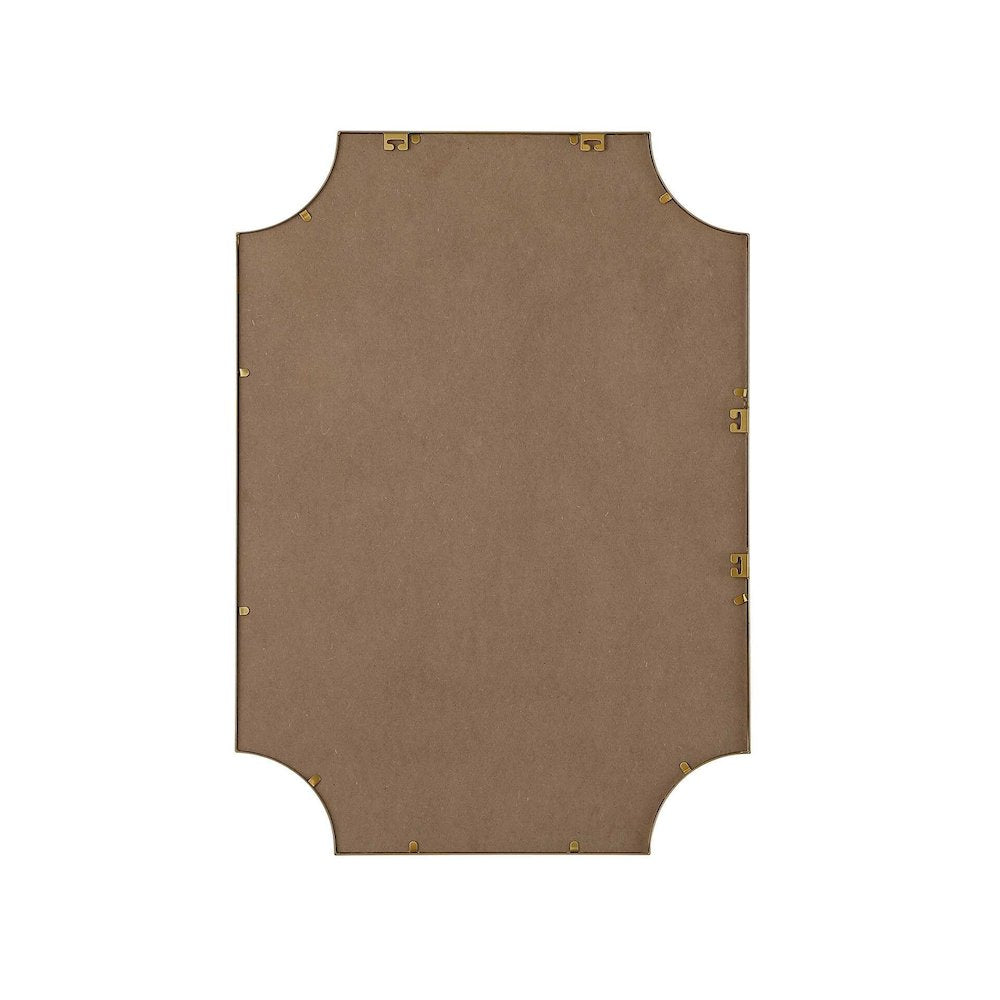Notched Metal Mirror 30x42 inch in Brass