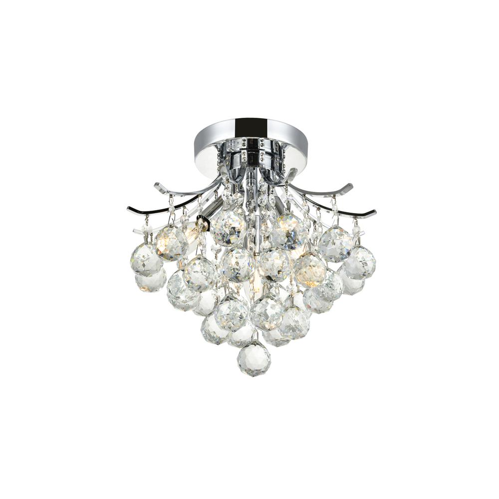 Toureg 3 light Chrome Flush Mount Clear Royal Cut Crystal