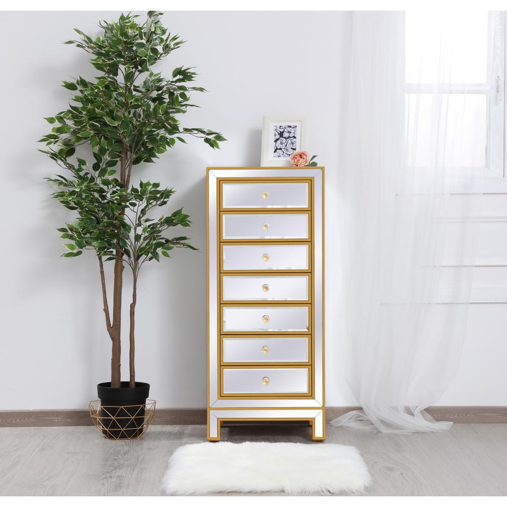 Lingerie Chest 7 drawers 18in. W x 15in. D x 42in. H in gold