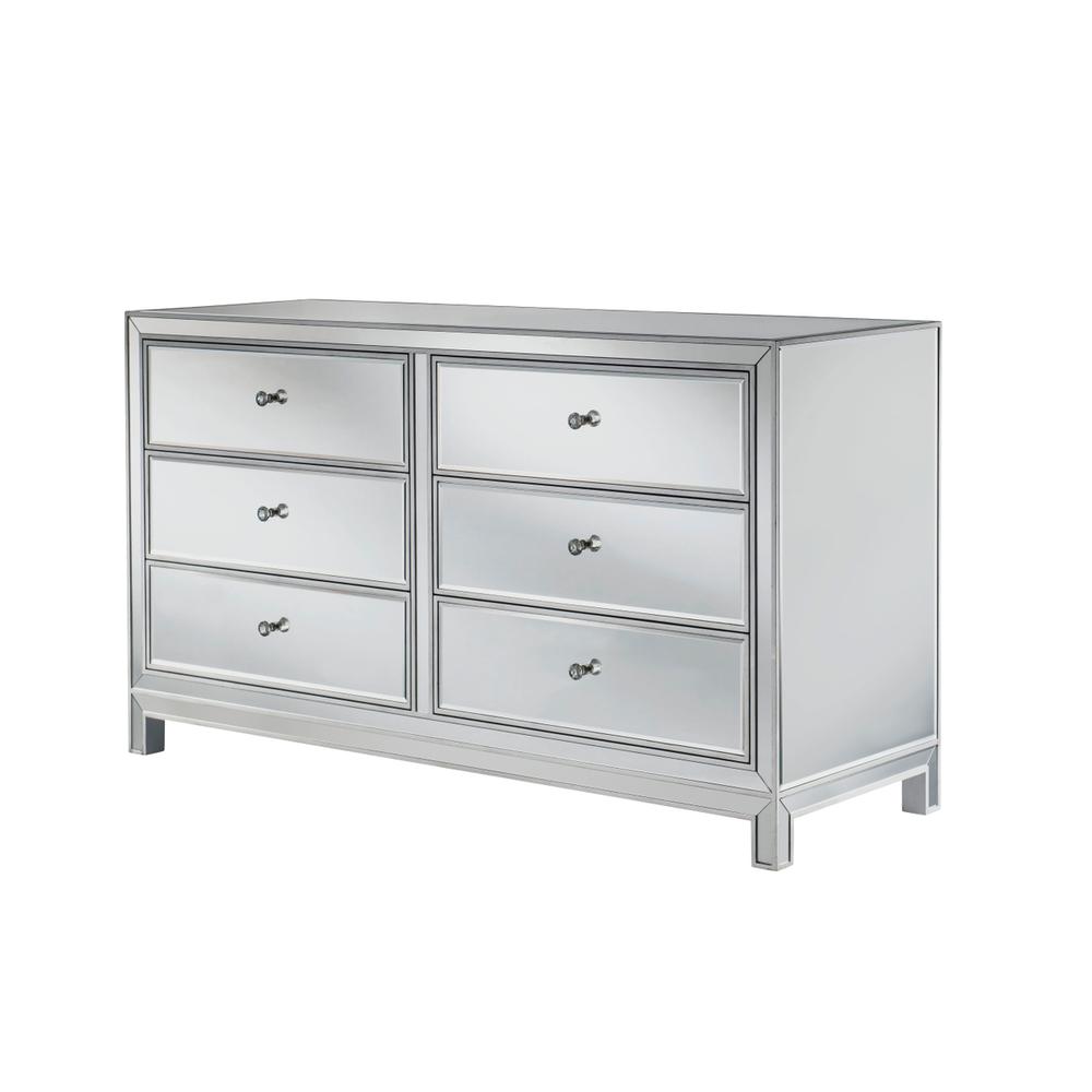 Dresser 6 drawers 60in. W x 18in. D x 32in. H in antique silver paint