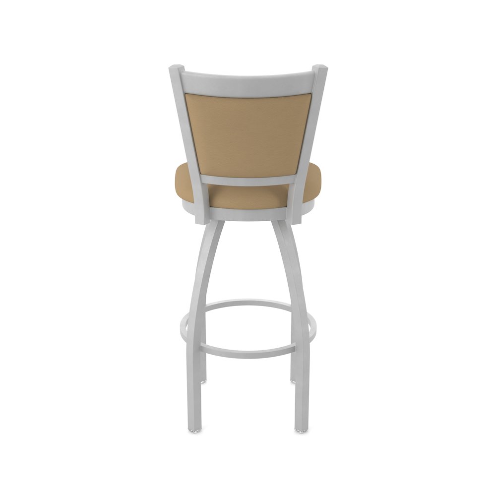 Swivel Bar Stool with Anodized Nickel Finish and Canter Sand Seat and Back