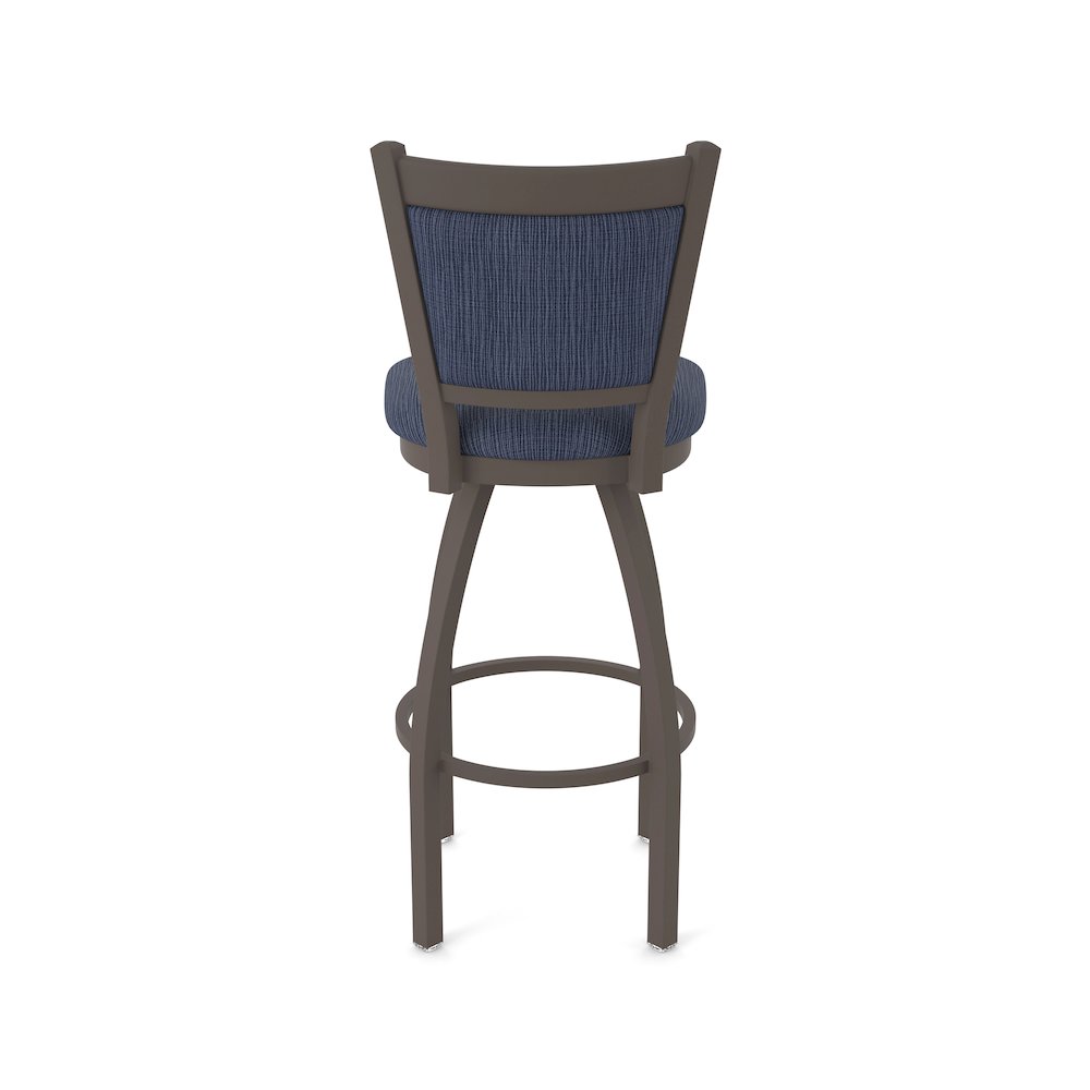Swivel Bar Stool with Bronze Finish and Graph Anchor Seat and Back