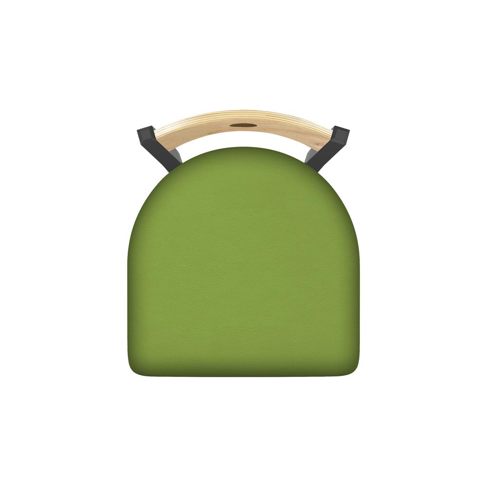 630 Voltaire 18" Chair with Pewter Finish, Natural Back, and Canter Kiwi Green Seat
