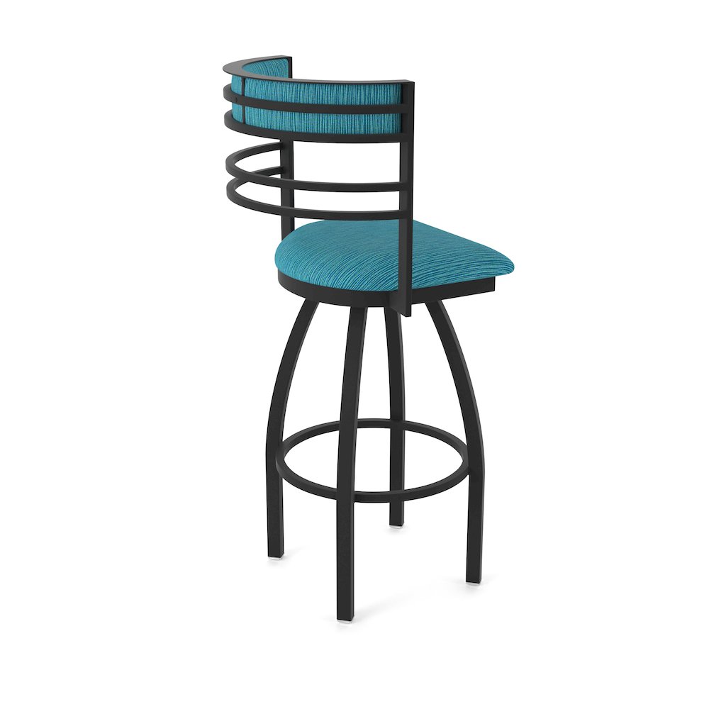 Swivel Counter Stool with Black Wrinkle Finish and Graph Tidal Seat and Back
