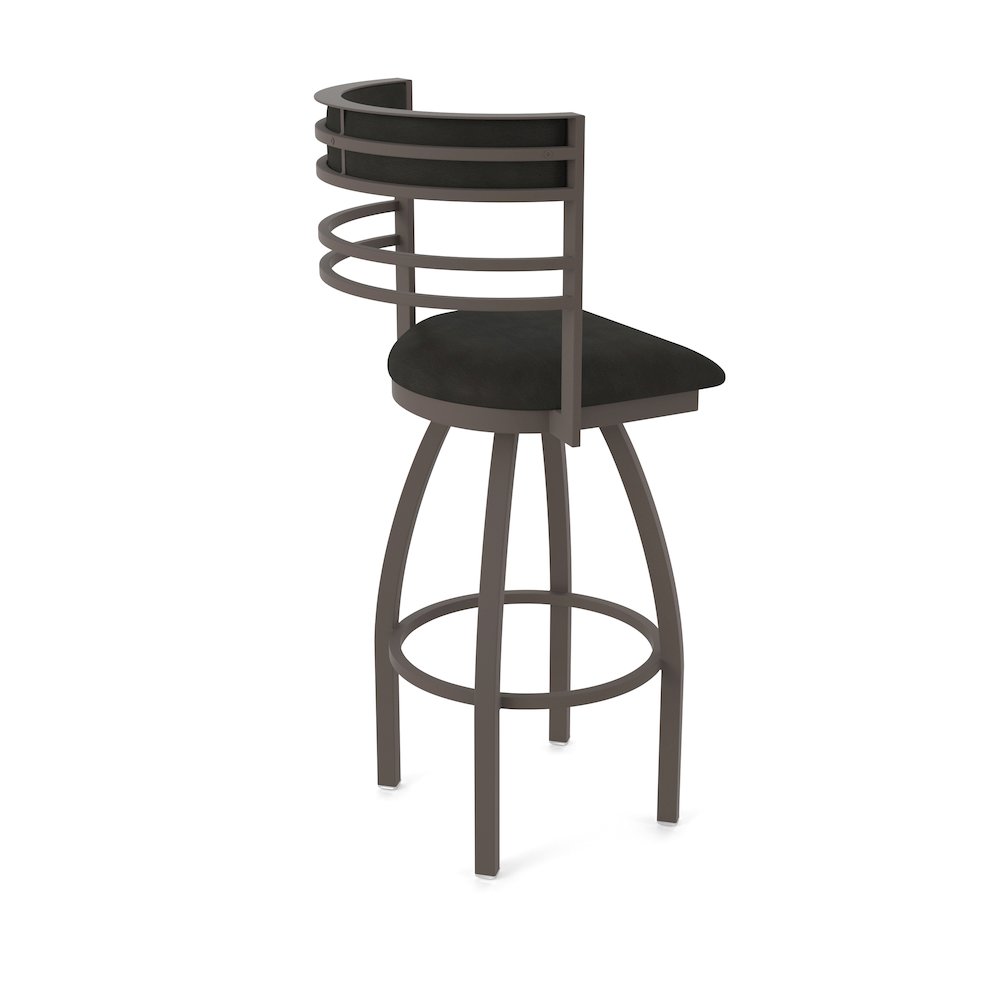 Swivel Counter Stool with Bronze Finish and Canter Espresso Seat and Back