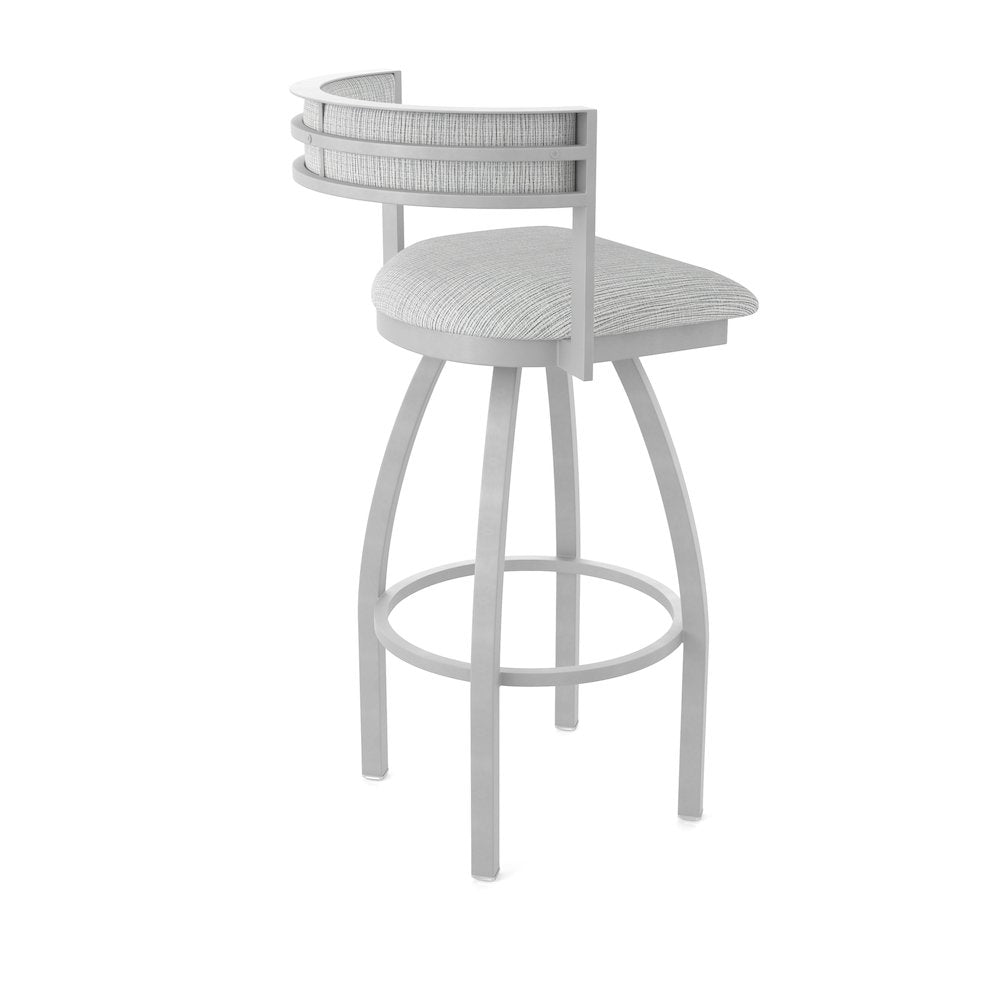 Swivel Counter Stool with Anodized Nickel Finish and Graph Alpine Seat and Back