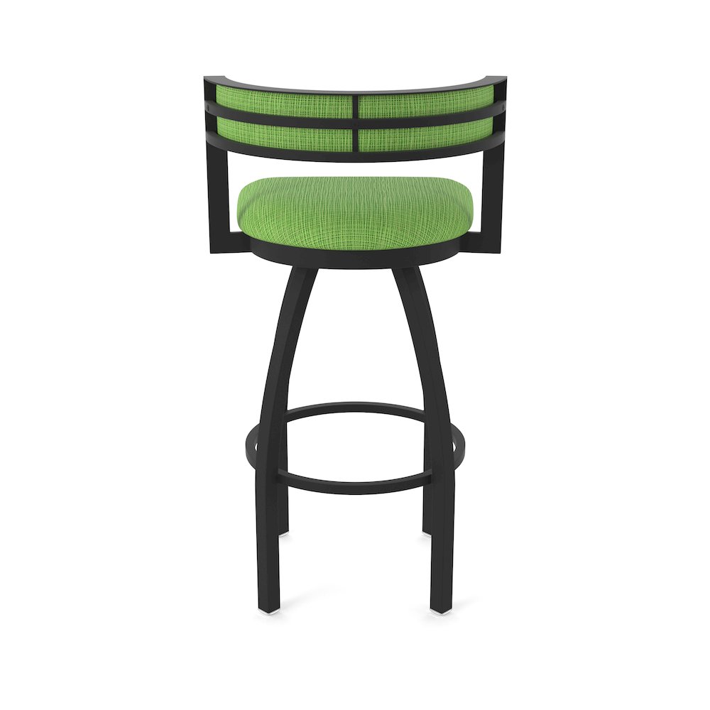 Swivel Counter Stool with Black Wrinkle Finish and Graph Parrot Seat and Back