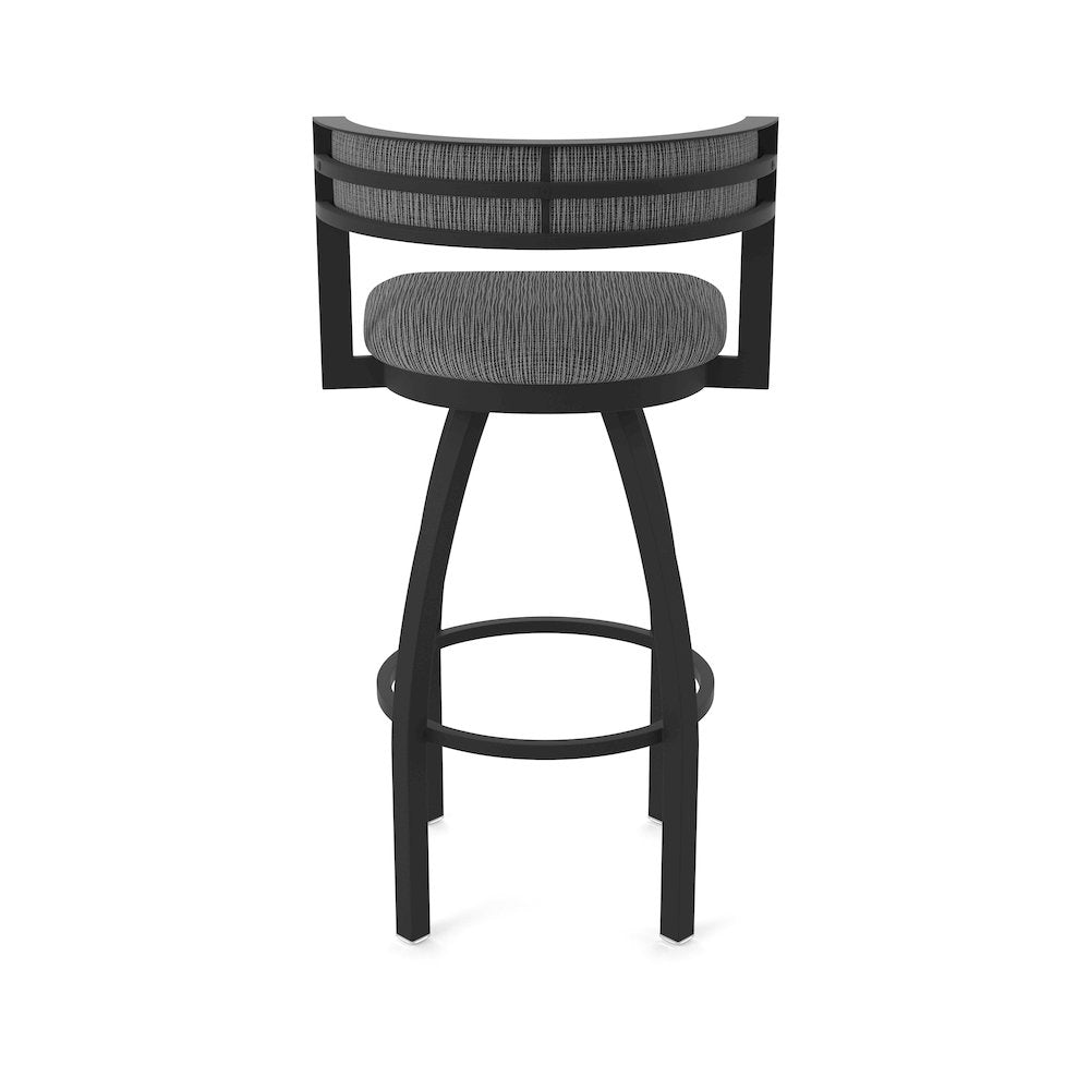 Swivel Counter Stool with Black Wrinkle Finish and Graph Coal Seat and Back