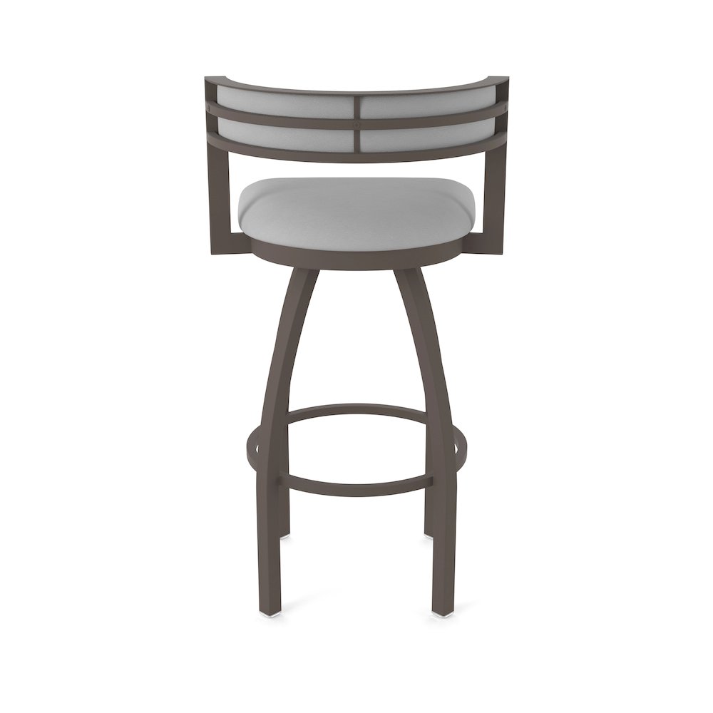 Swivel Counter Stool with Bronze Finish and Canter Folkstone Grey Seat and Back