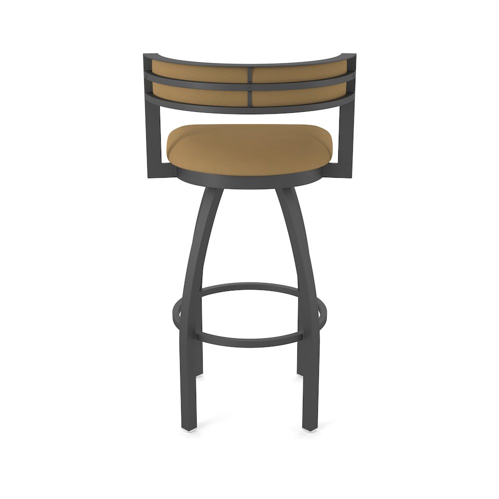 Swivel Counter Stool with Pewter Finish and Canter Saddle Seat and Back