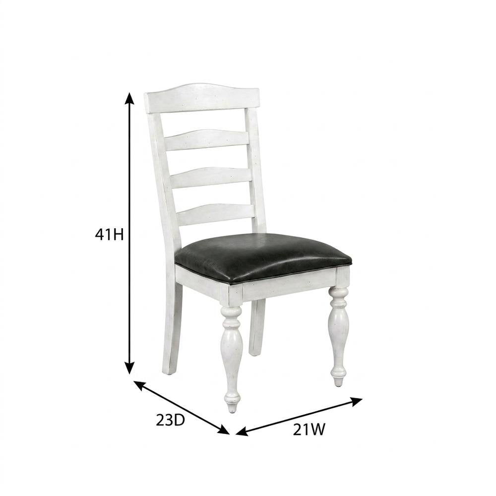 White Ladderback Dining Chairs Set of 2 with Farmhouse Style
