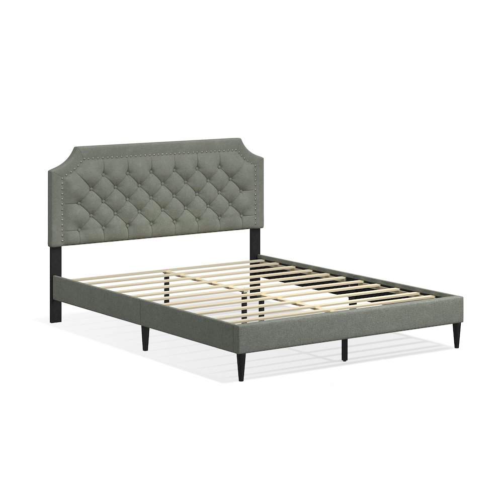 Hanfield Queen Platform Bed Stone(Light)