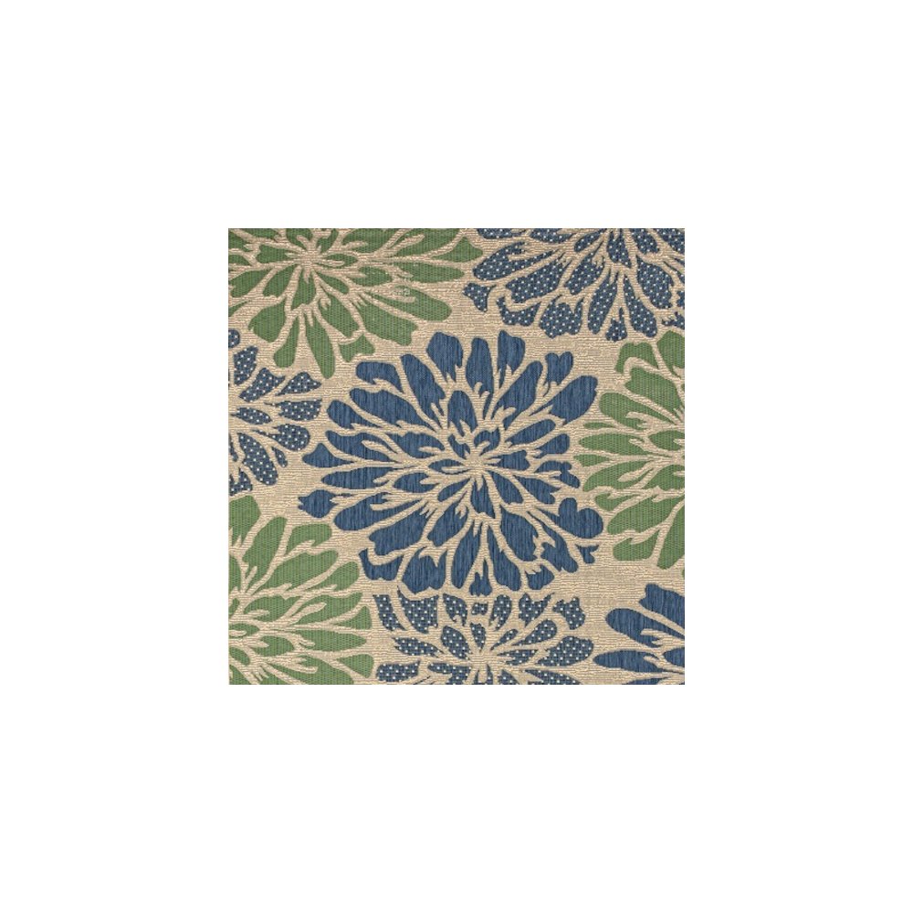 Zinnia Modern Floral TetuWeave /GreenIndoor/Outdoor Rug