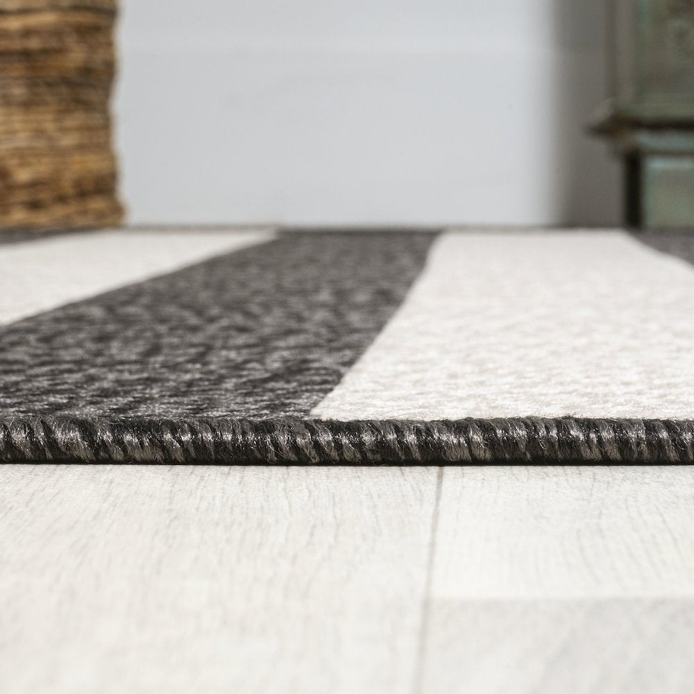 Negril Two Tone Wide Stripe Indoor/Outdoor Area Rug